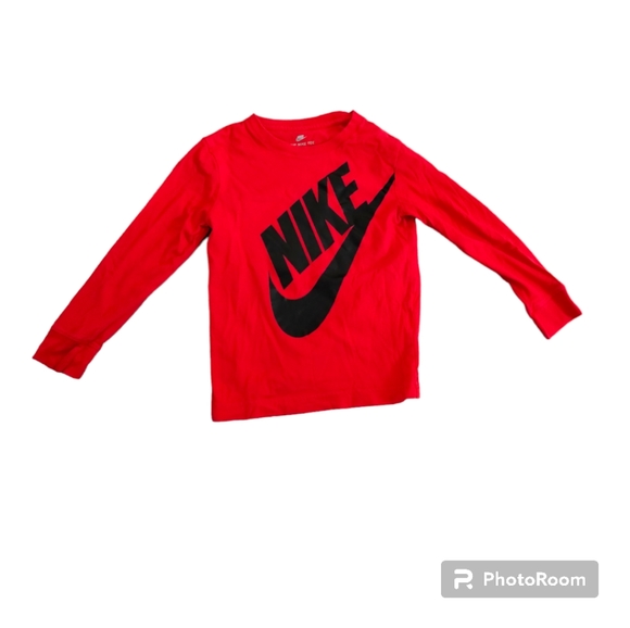 Nike Other - •Nike Long Sleeve Shirt Kid Small Fitted Red Shirt Swoosh Logo
